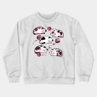 Sleeping cats with wool ball (red) Crewneck Sweatshirt